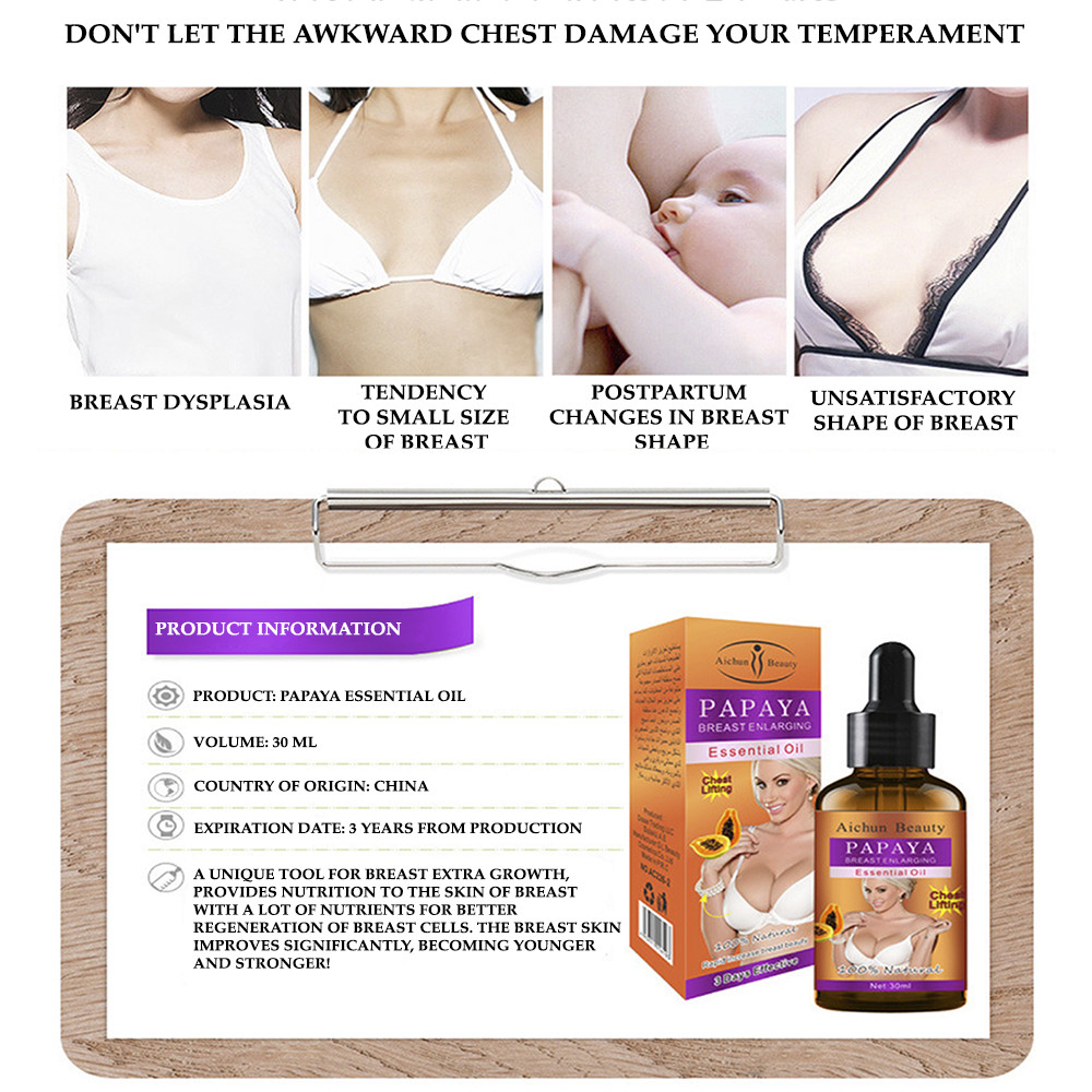 Aichun Natural Papaya Breast Lifting Enlargement Enlarging Essential Oil 30ml