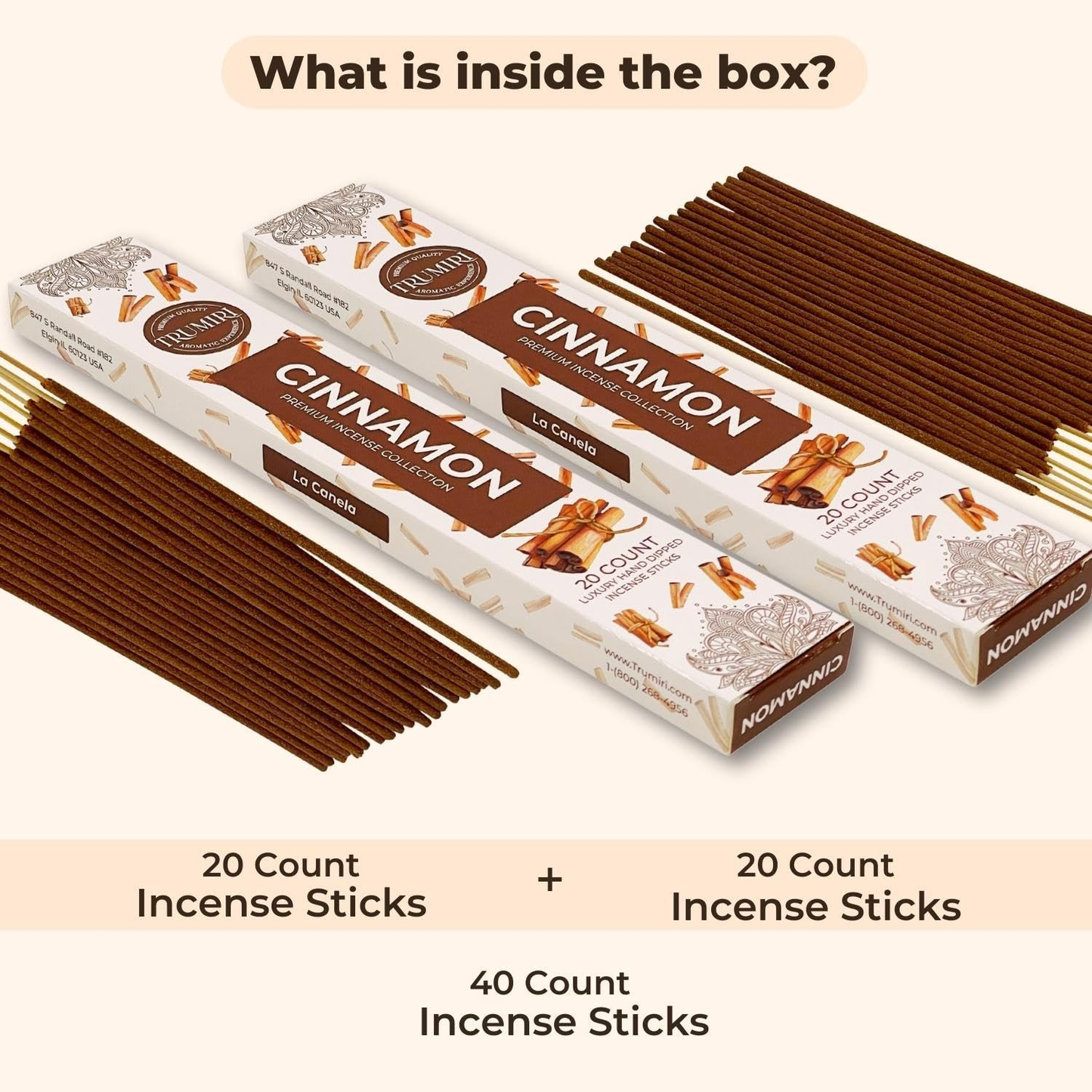 Cinnamon Incense Sticks – Incienso de Canela | Total 40 Incense Sticks