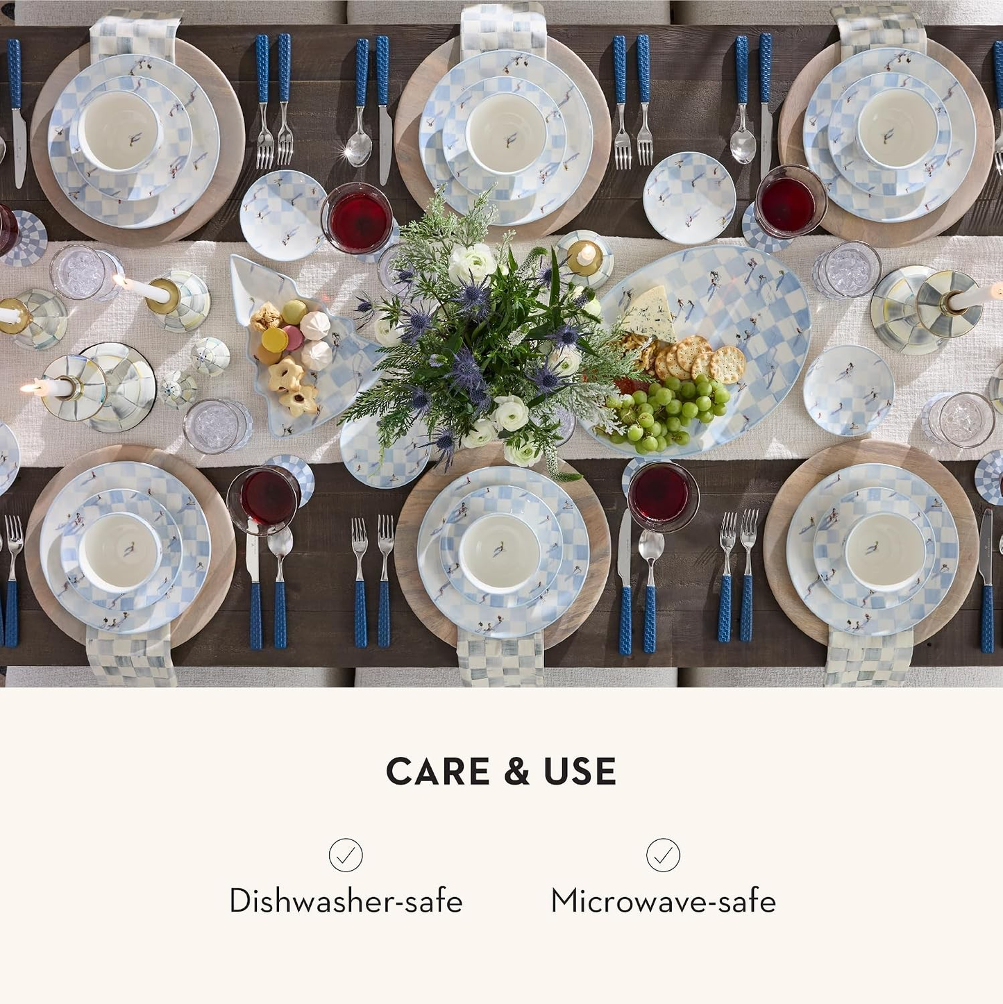 Gray Malin Set of 4 Stoneware Dinner Plates – Dishwasher Safe – Elegant Dining – Free Shipping