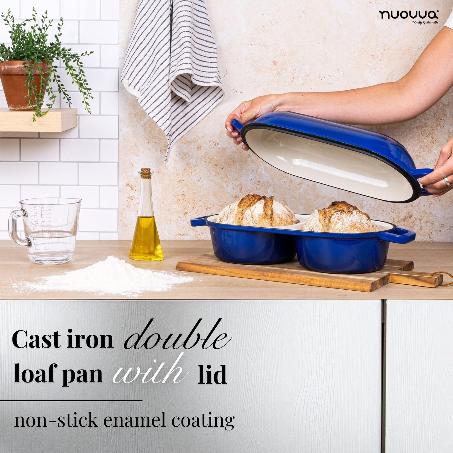 Dutch Oven For Sourdough Bread Baking – Enamelled Cast Iron Bread Loaf Pot – ...