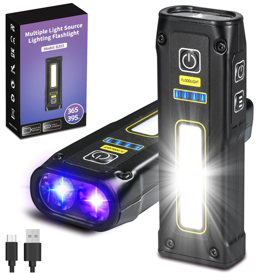 Mini UV Flashlight Super Bright LED 365nm 395nm Emergency Light EDC Tool