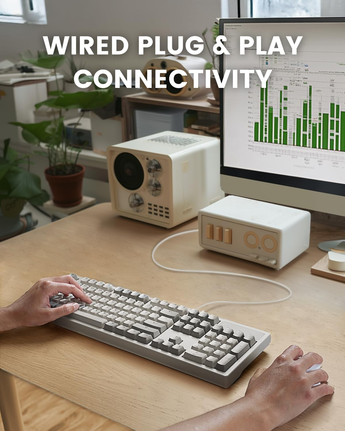 Retro Full-Size Mechanical USB Keyboard | Brown Tactile Switch | Wired 104-Key Keyboard | FREE SHIPPING ⌨️🖥️