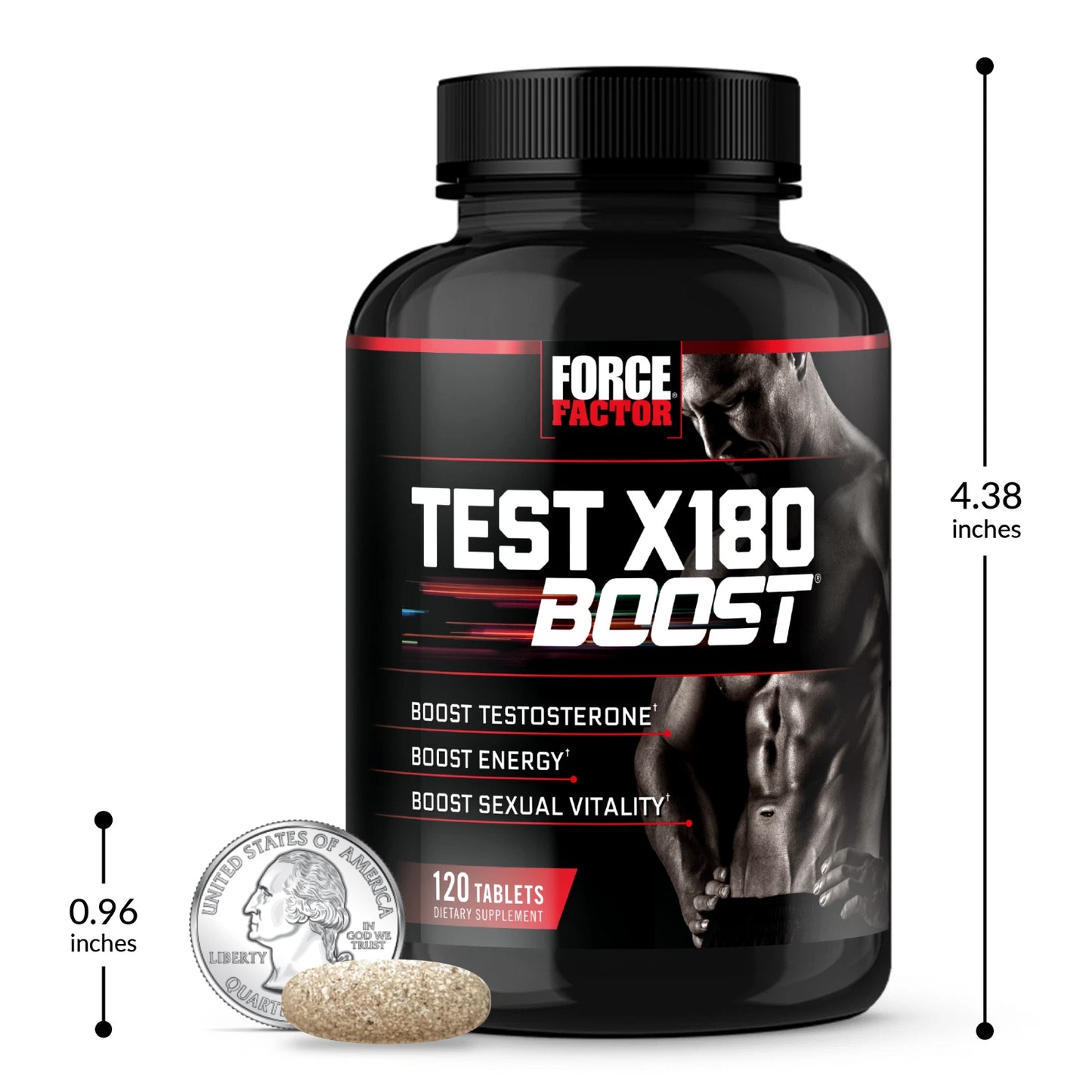 Force Factor Test X180 Boost Testosterone Booster for Men – Energy, Strength & Male Vitality, 120 Tablets