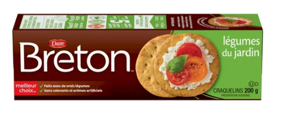Dare Breton Garden Vegetable Crackers 200g (3 Pack) | Baked Vegetable Crackers Free shipping