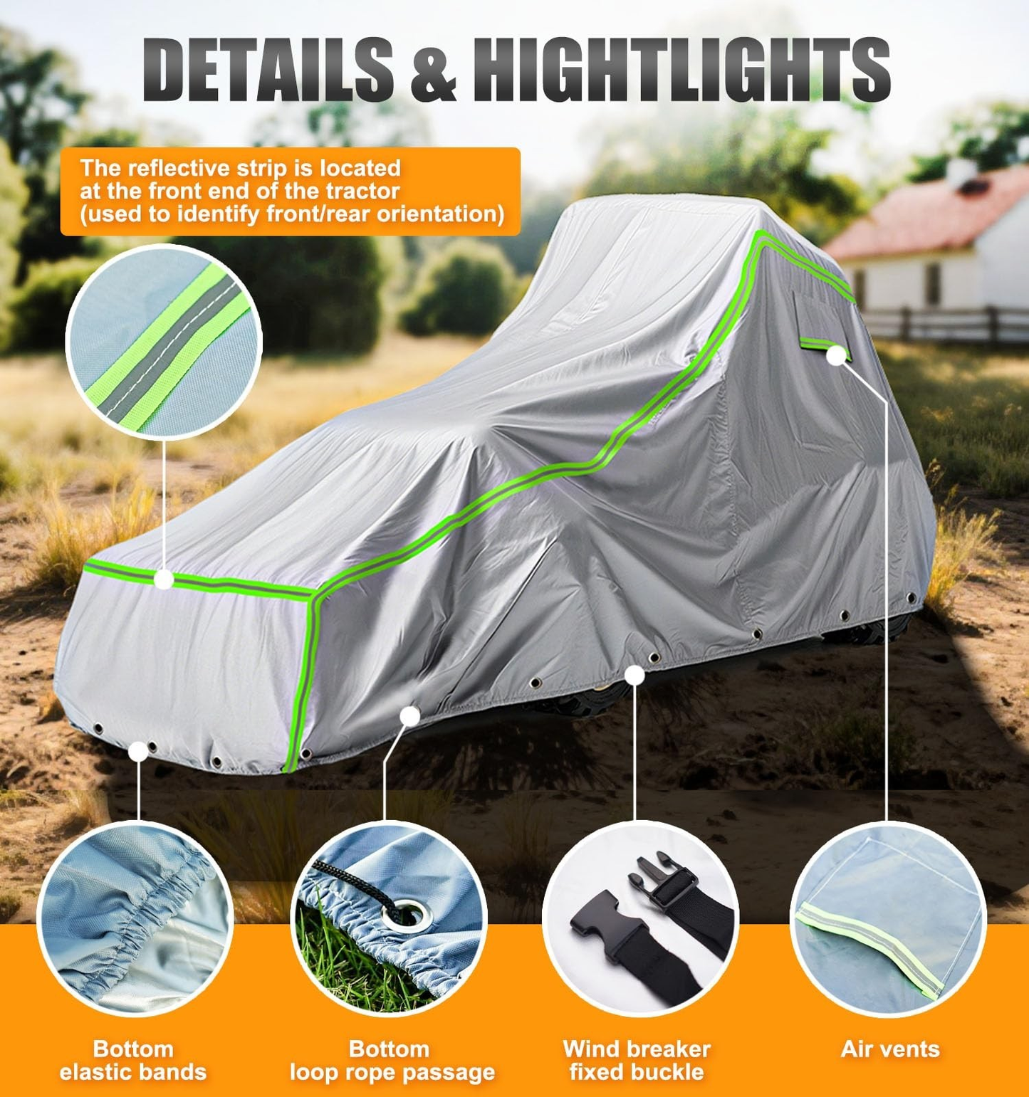 600D Oxford Tractor Cover for John Deere, Kubota & New Holland – Heavy Duty Protectio