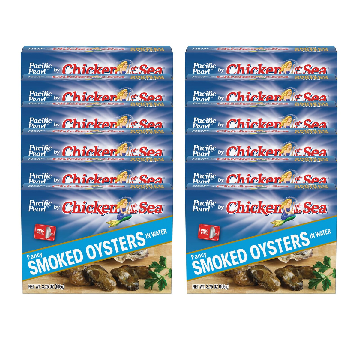 Fancy Smoked Oysters in Water, 3.75 oz | Pack of 12 Canned Seafood