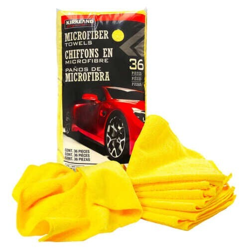 Kirkland Signature Ultra Microfiber Towels 36 Count | 16 x 16 in Auto & Home Cleaning Cloths