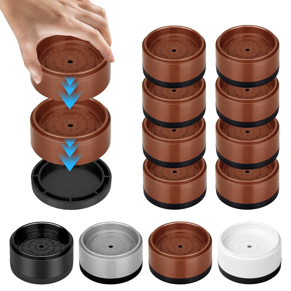 Heavy Duty Furniture Risers Set of 8 | Adjustable Bed & Sofa Elevators | Couch, Table & Chair Lifts | FREE SHIPPING 🛏️