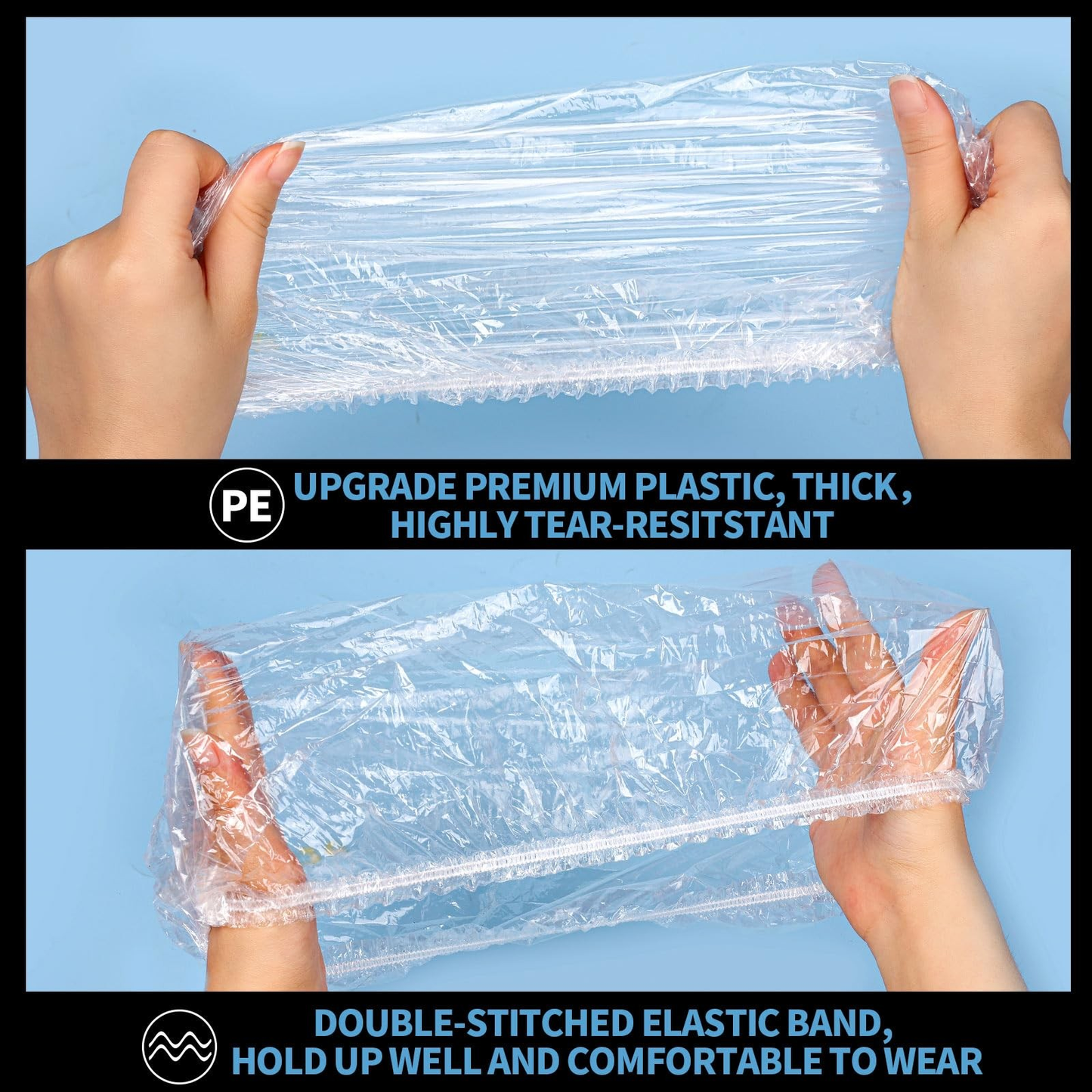 Extra Large Disposable Shower Caps 100 Pack Waterproof Plastic Hair Caps Free Shipping