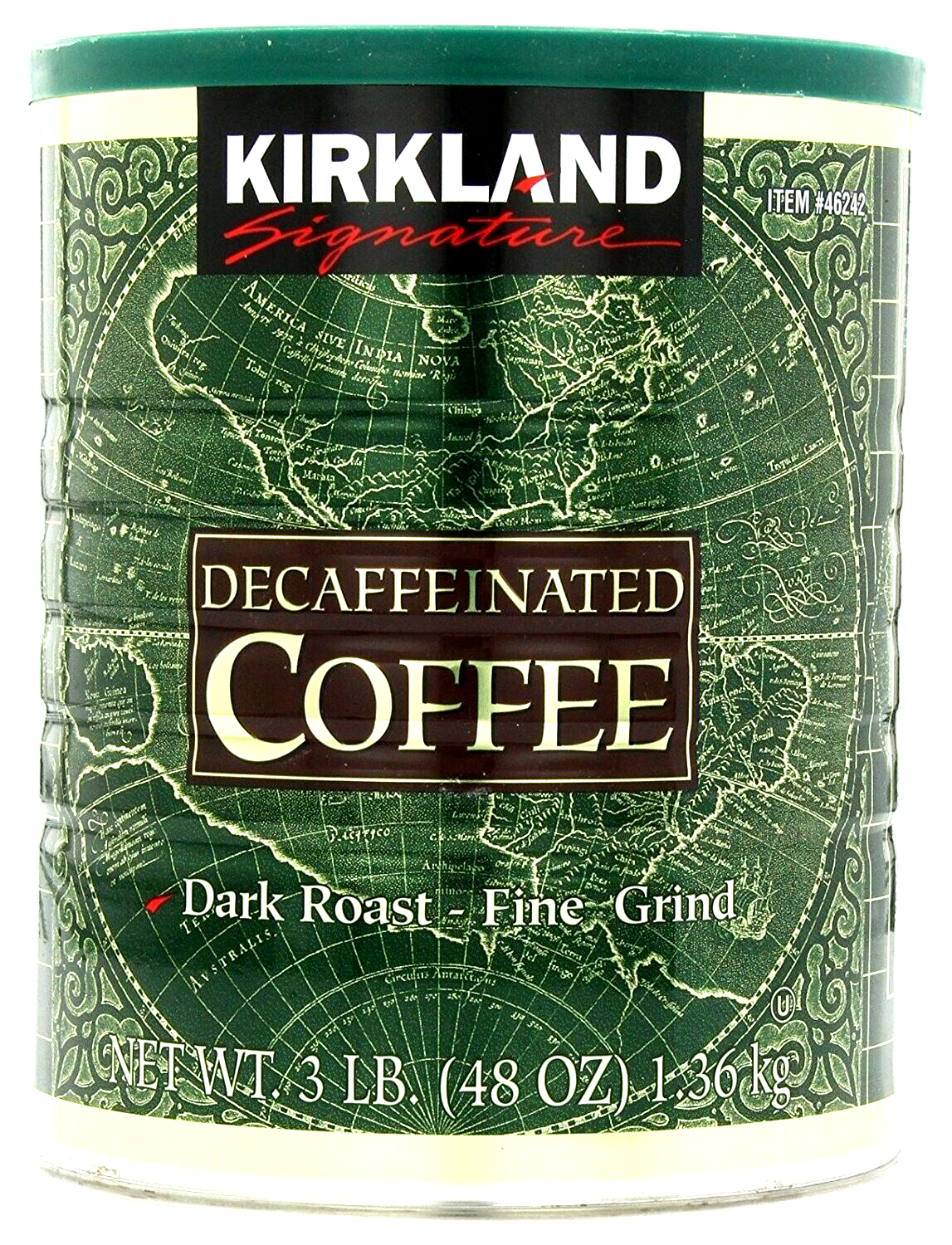 2 Packs Kirkland Signature Decaffeinated Coffee Dark Roast 3 LB Each, Total 6 LB