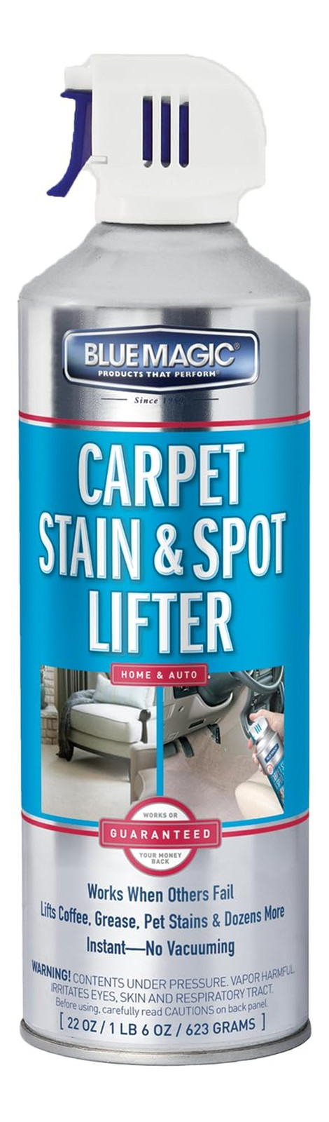 Blue Magic Carpet Stain & Spot Lifter (22 oz Aerosol Can, 4-Pack) – Includes Free Shipping