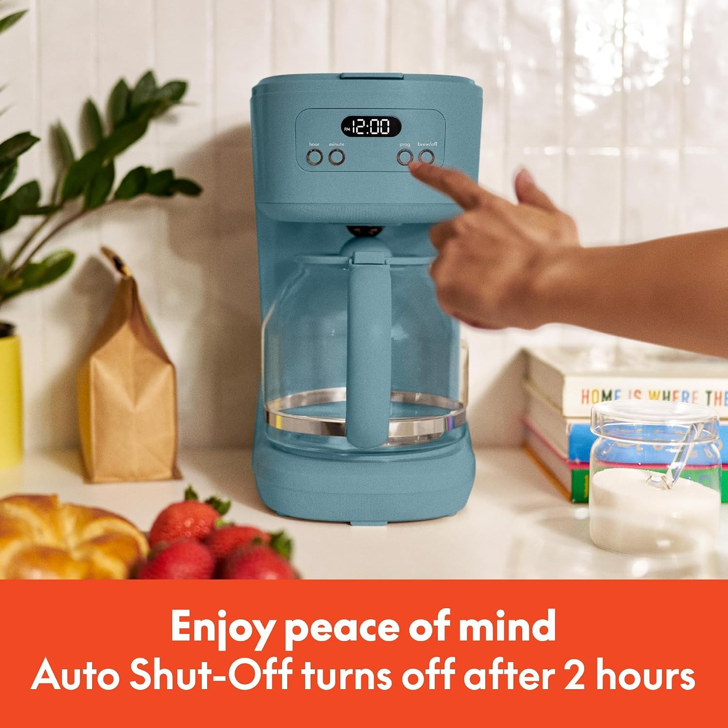 12 Cup Programmable Coffee Maker Reusable Dishwasher Safe Accessories Easy LCD