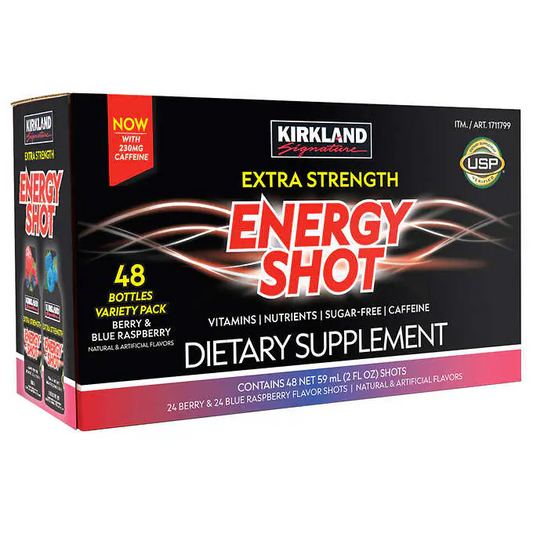 Kirkland Signature Extra Strength Energy Shot, 48 Bottles, 2 Oz Each Fresh!