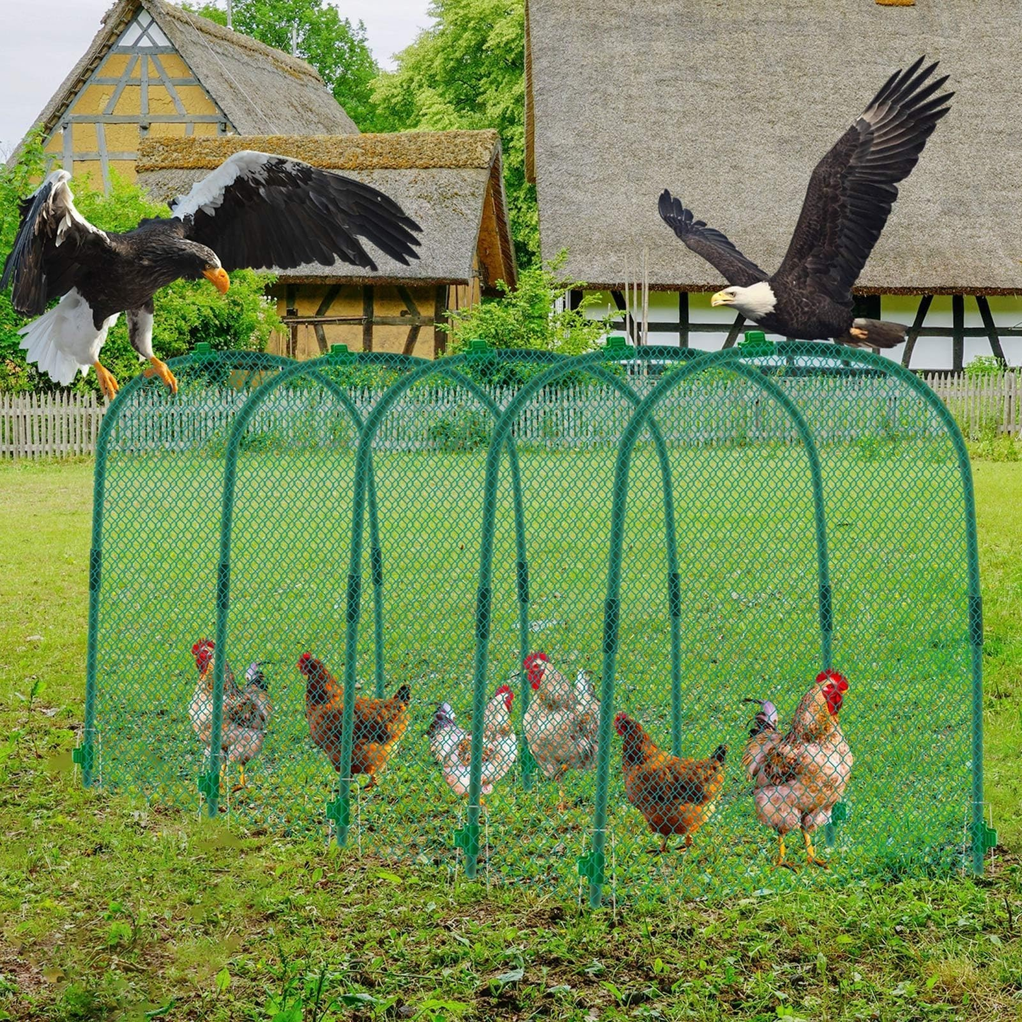 Large Chicken Tunnel Coop Run, 157 × 31.5 x 25.5 Inch, Easy to Install Gree