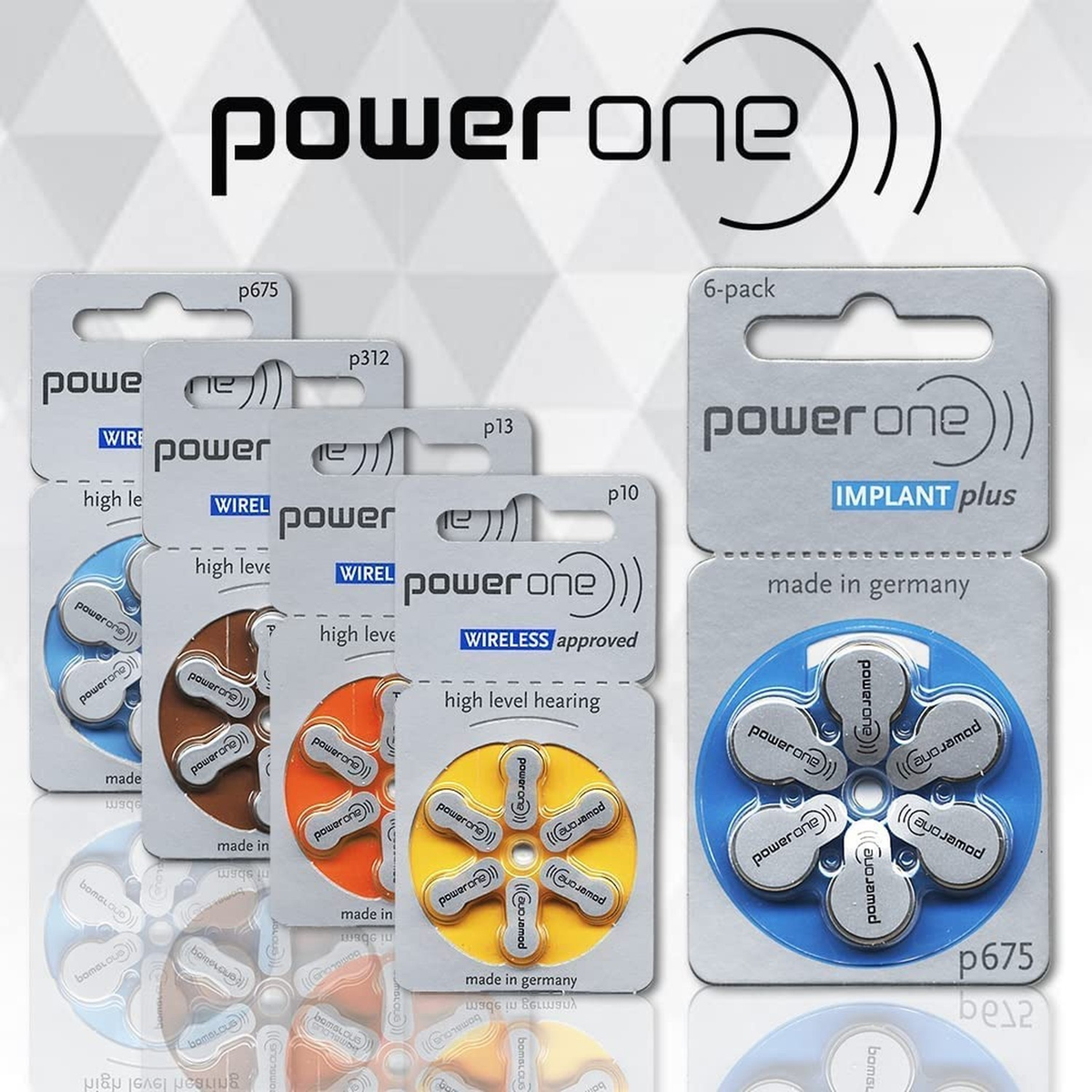 Power One Cochlear Implant Batteries 60 Pack – 10 Packs Made in Germany