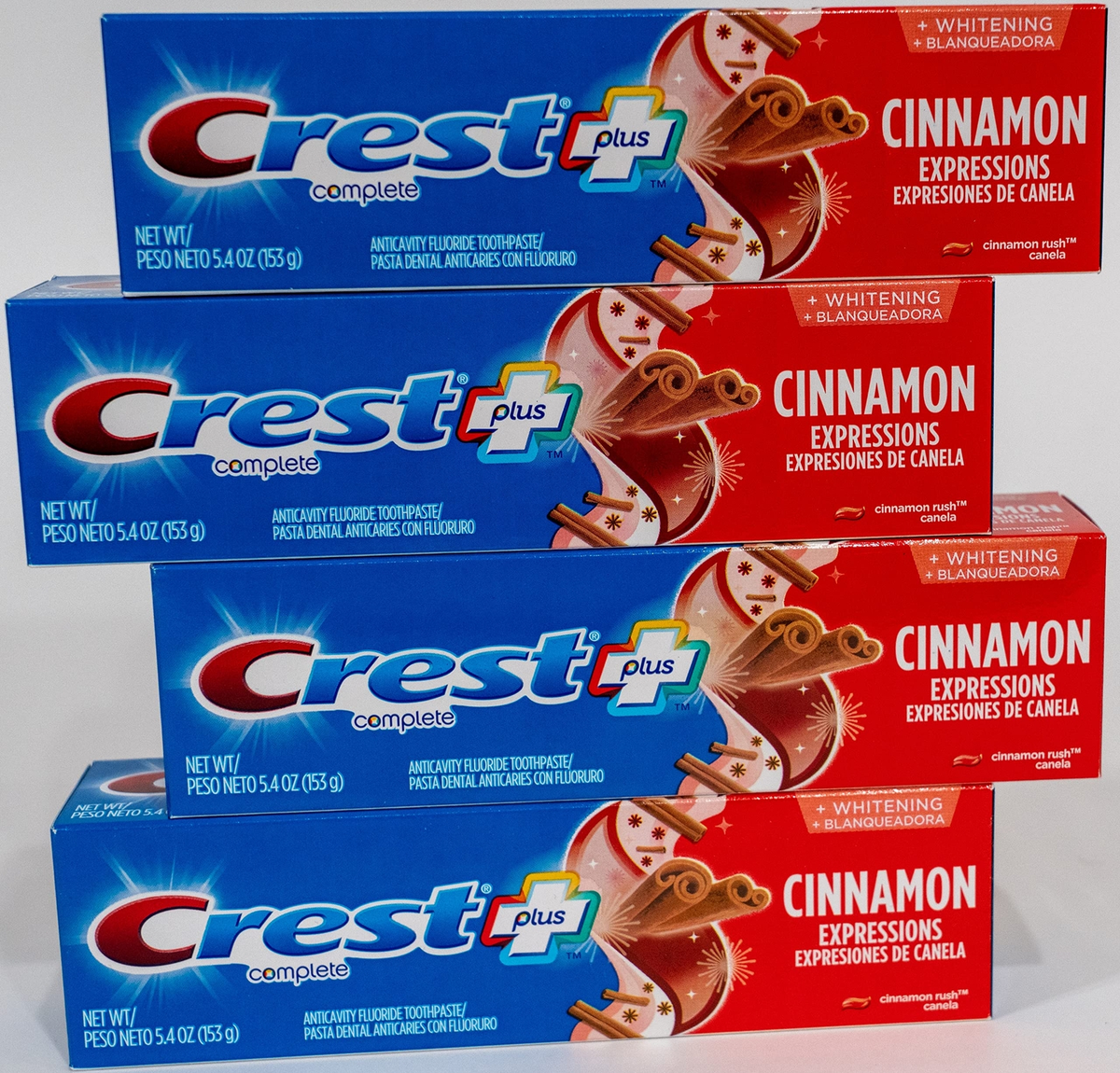 Crest Plus Complete Whitening Toothpaste Cinnamon Rush Pack of 4 5.4 Oz