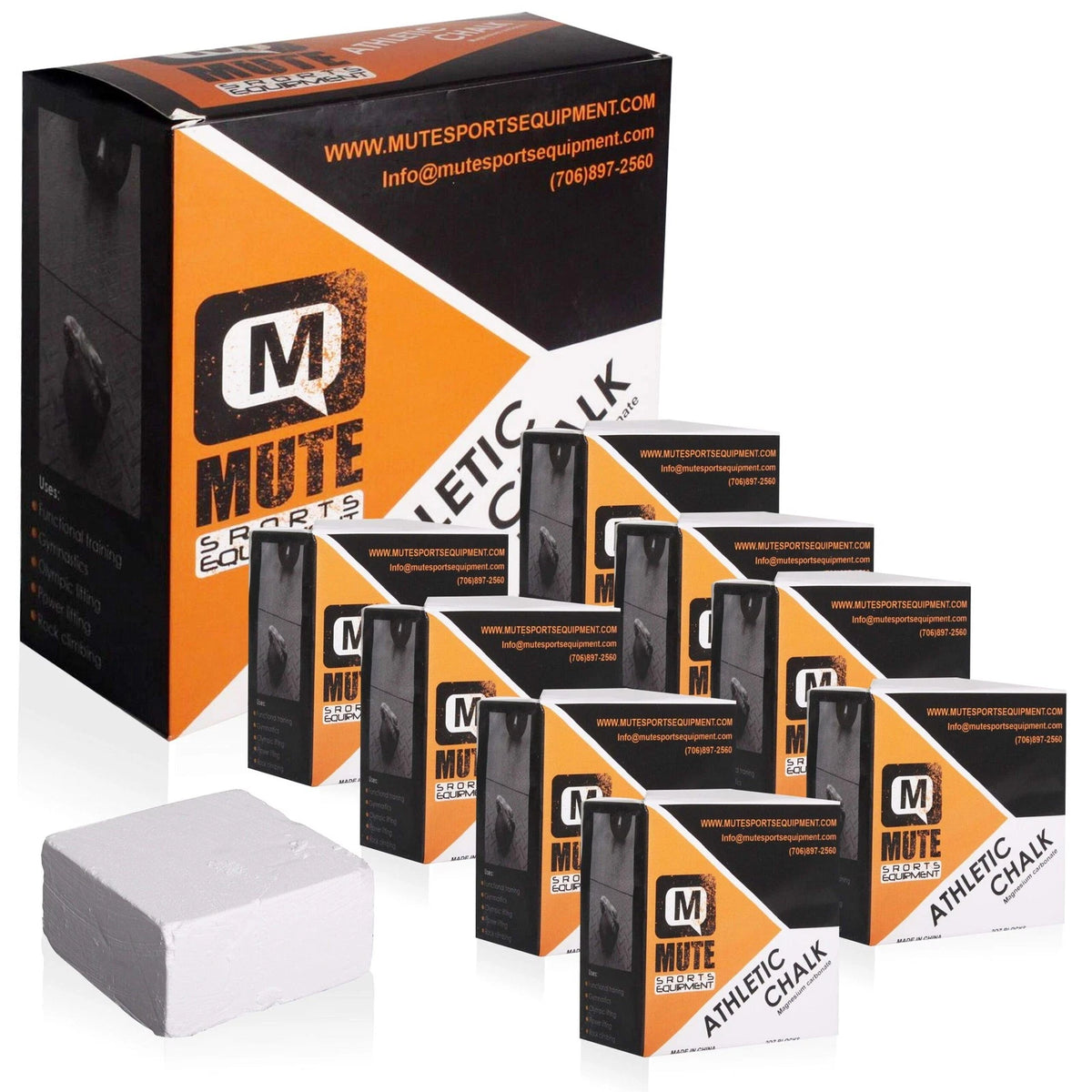 Athletic Gym Chalk Blocks 2 oz, 8 Pack | Magnesium Carbonate for Weightlifting