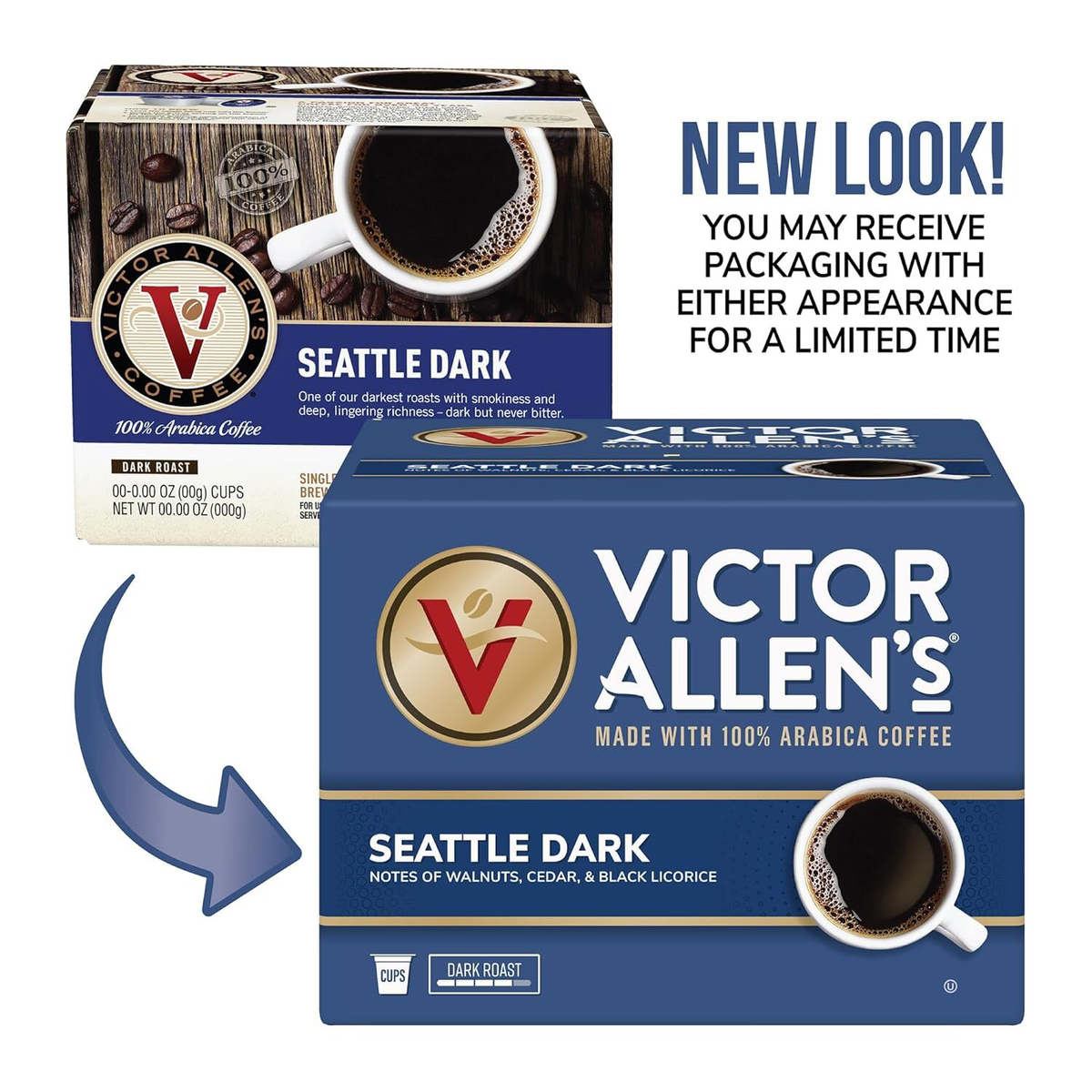 Victor Allen Seattle Dark Roast Coffee Pods 42 Count Single Serve K Cups