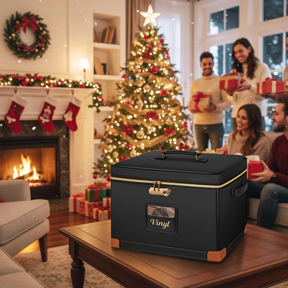 Vinyl Record Storage Box  Fireproof, WaterResistant, Lockable Organizer