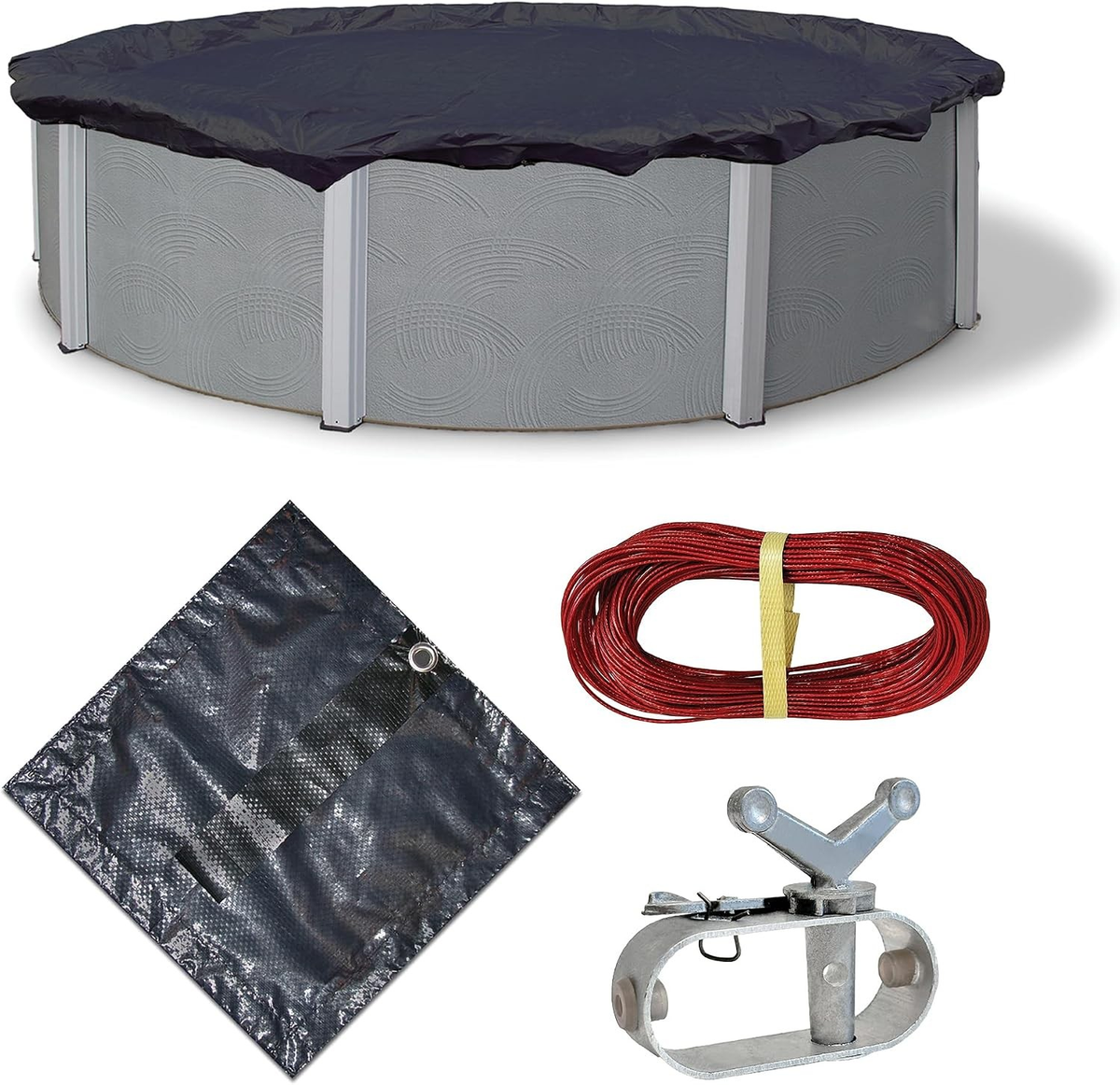 Arctic Armor 18-ft Round Above Ground Pool Winter Cover Navy Solid polyethylene