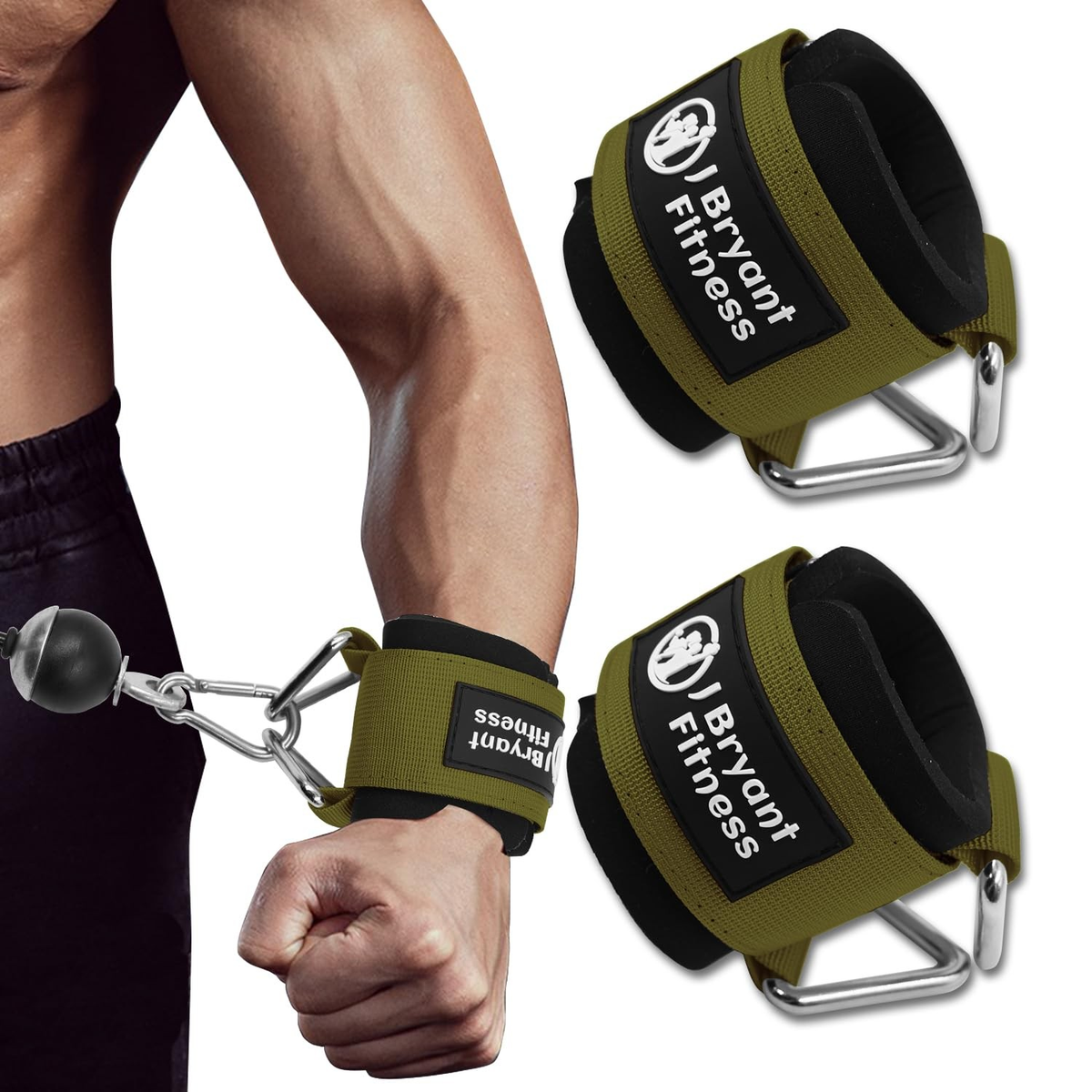 Heavy Duty Adjustable Wrist Cuffs for Cable Machines  Strength Training Support