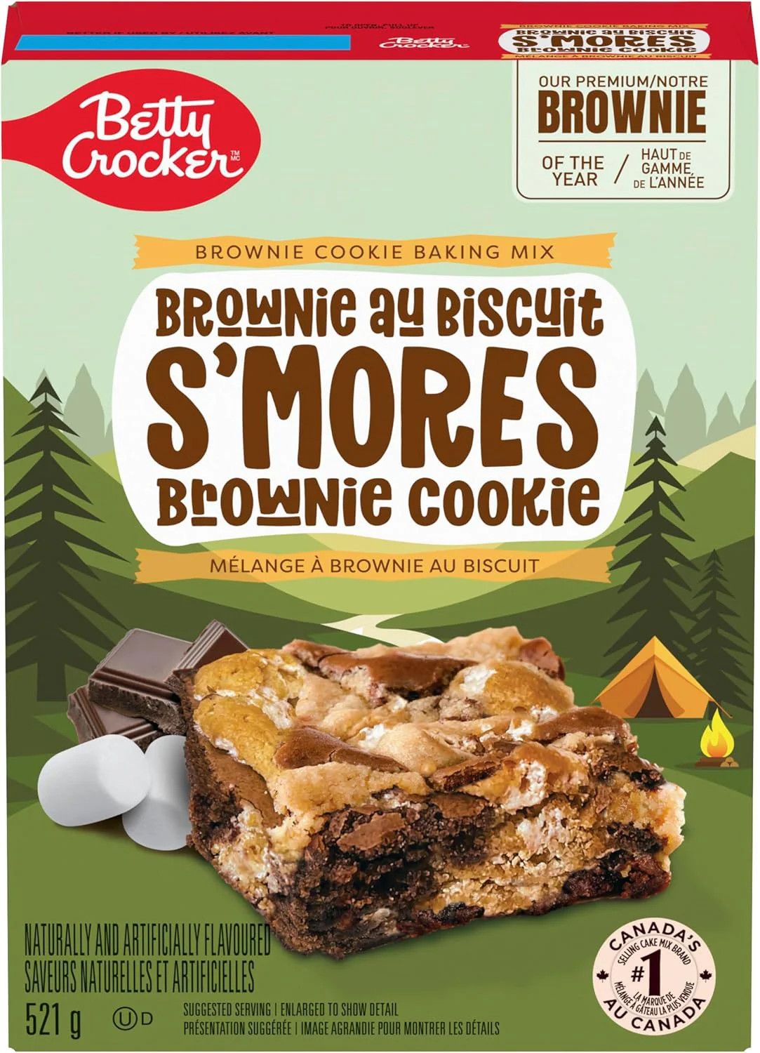 3X  Betty Crocker S'mores Brownie Cookie Mix | 521g (18.3 oz) | Chocolate & Marshmallow | Easy Baking | FREE SHIPPING 🍫🔥