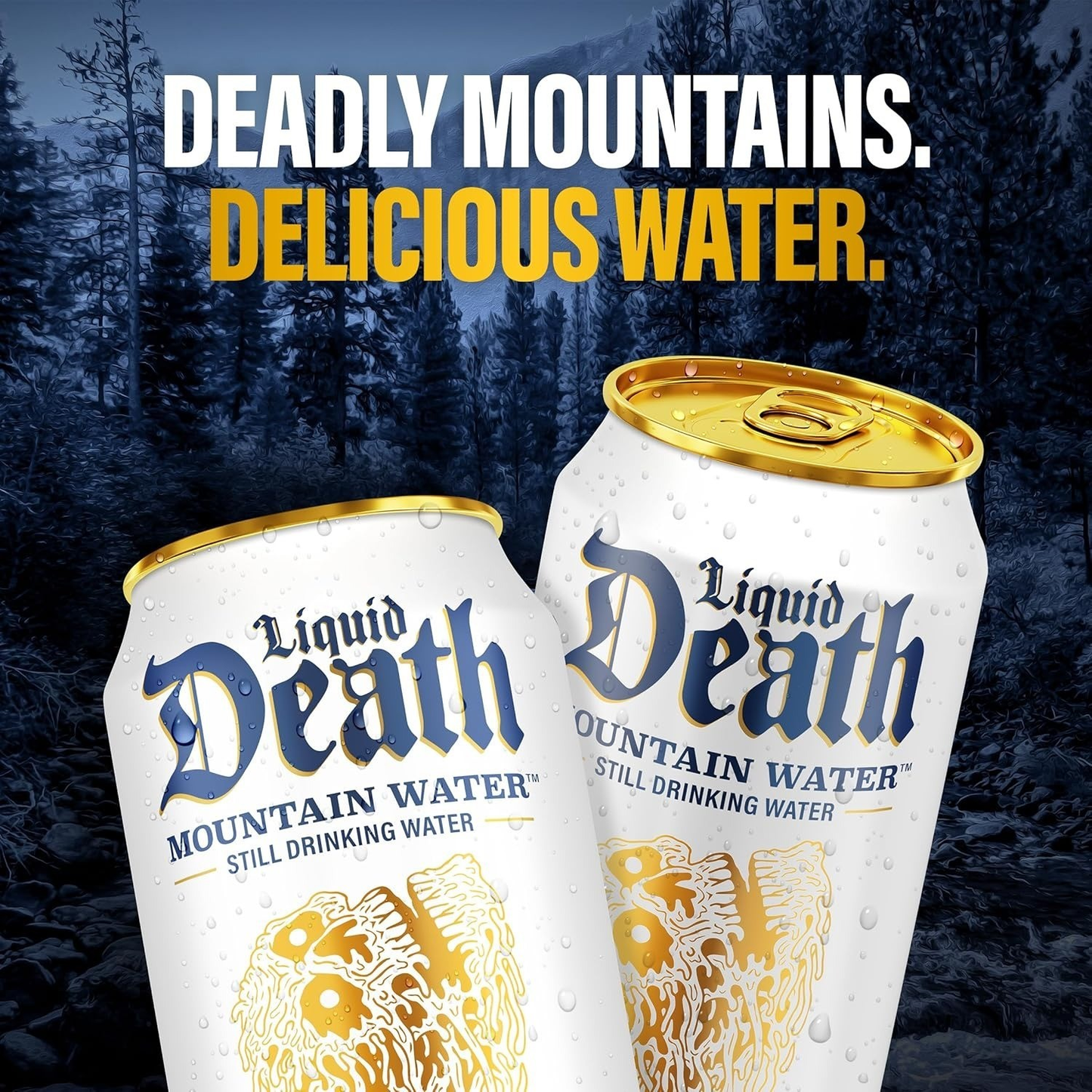 Liquid Death , Mountain Water, 12-Pack (12oz Cans), Real Mountain Source many flavors