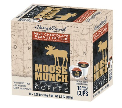 Moose Munch by Harry & David, Gourmet Milk Chocolate Peanut Butter,100 Single Serve Cups