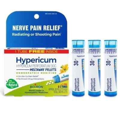 Boiron Hypericum Perforatum 30C - Nerve, 3 MDT 3 Pack Pellet - Newest Exp.