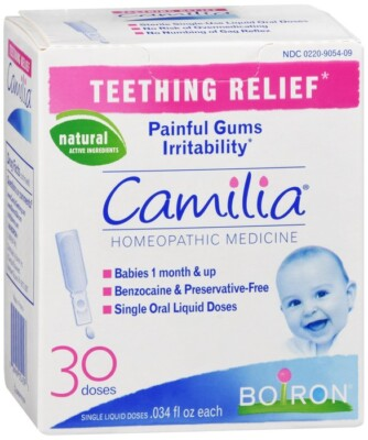 Boiron Camilia Baby Teething 30 Liquid Doses | Gentle Baby Relief | Free Shipping
