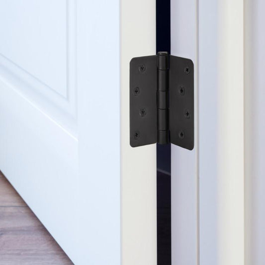 18 Pack Matte Black Door Hinges 3.5" x 3.5" – Interior Door Hinges with Screws, Durable Steel, Smooth Operation