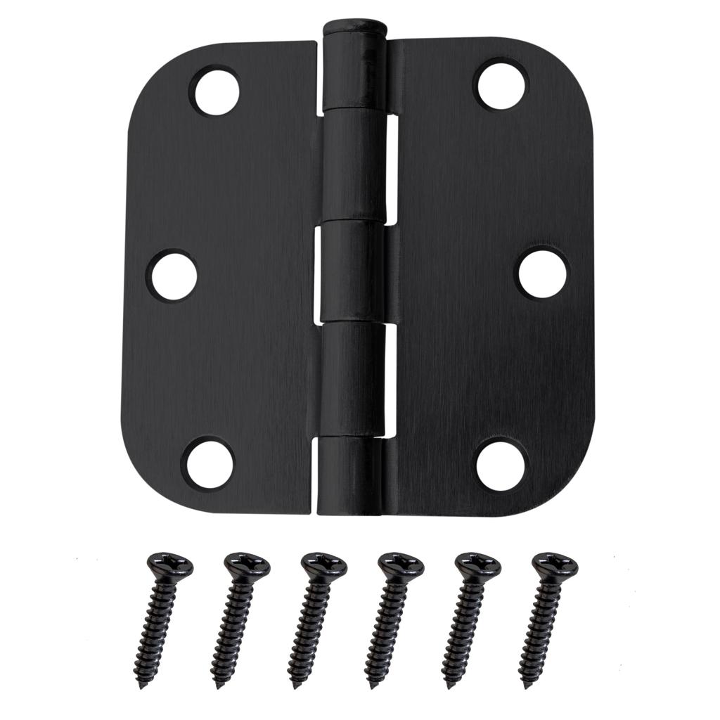 18 Pack Matte Black Door Hinges 3.5" x 3.5" – Interior Door Hinges with Screws, Durable Steel, Smooth Operation